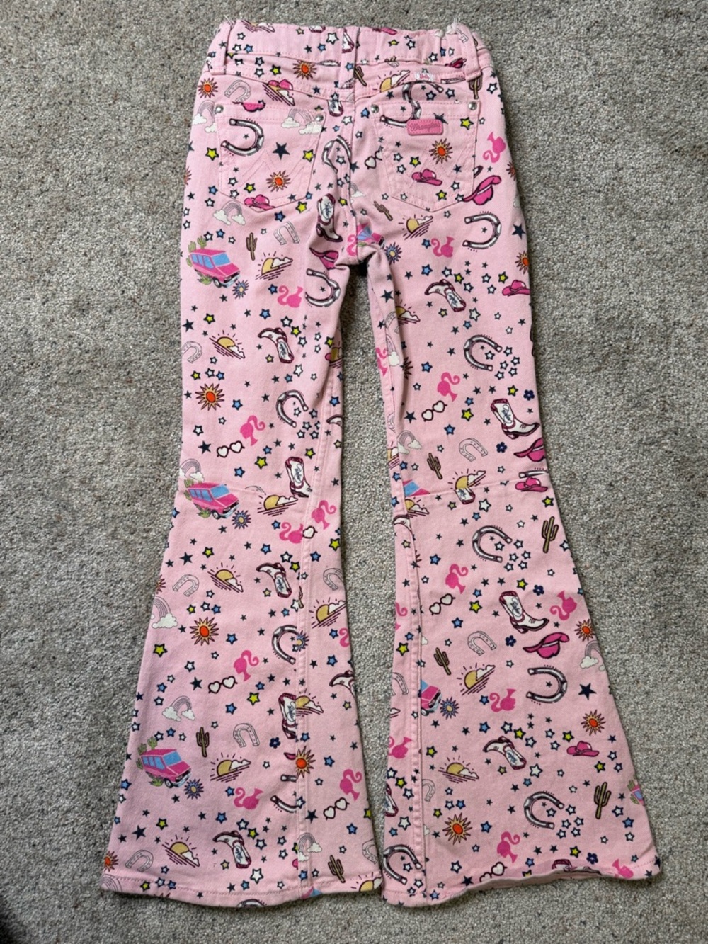 Barbie Wrangler Blue Denim Girls Jeans 2 Pair with Pink Accents size 12 - Picture 14 of 14